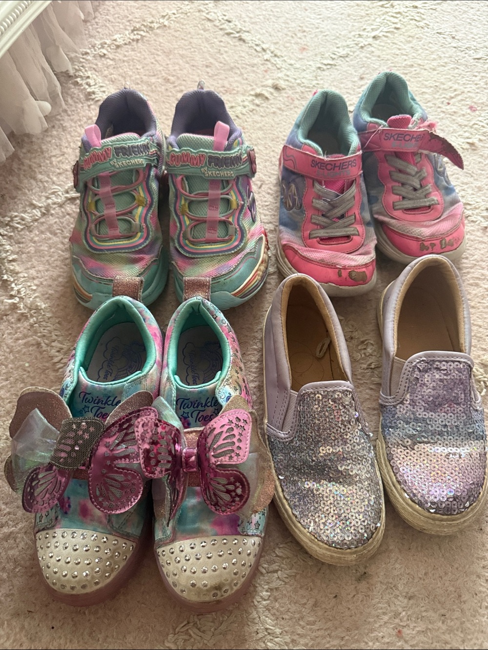 4  Kids Multi-Color Sneakers & Slip-Ons Bundle